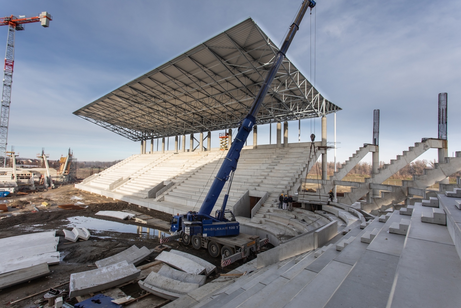 Radovi na izgradnji stadiona Pampas, siječanj 2021.
