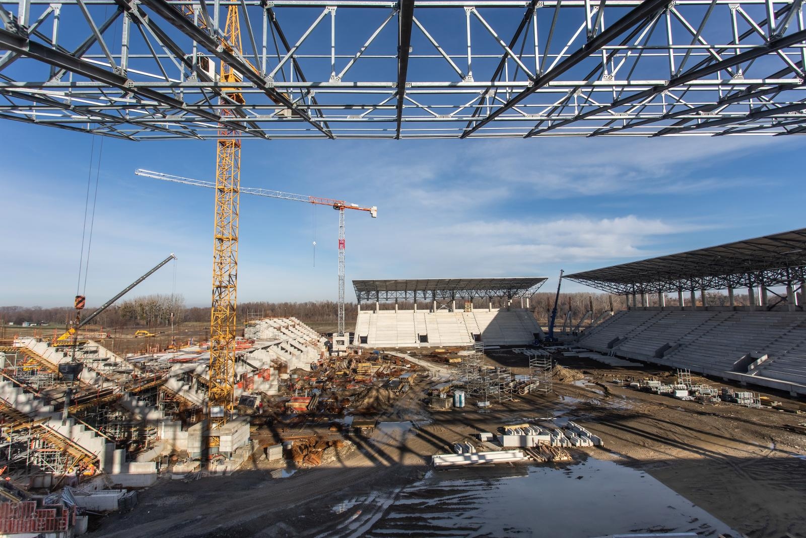 Radovi na izgradnji stadiona Pampas, siječanj 2021.