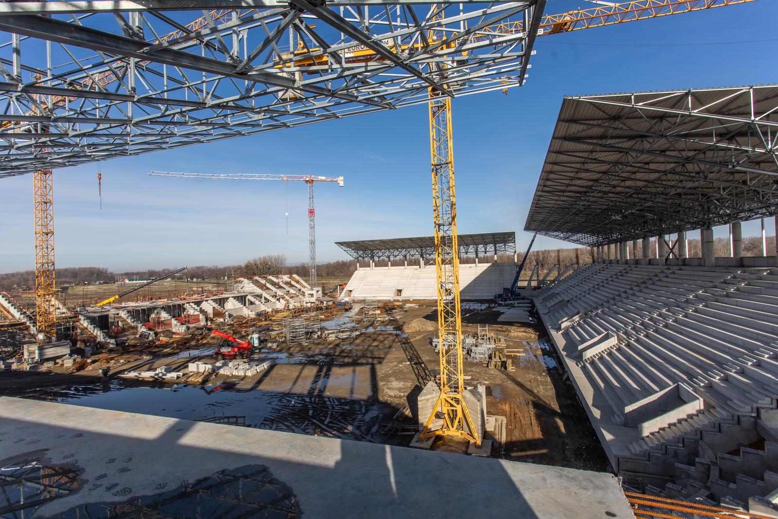 Radovi na izgradnji stadiona Pampas, siječanj 2021.