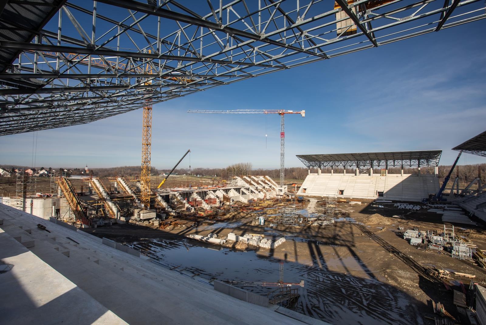 Radovi na izgradnji stadiona Pampas, siječanj 2021.