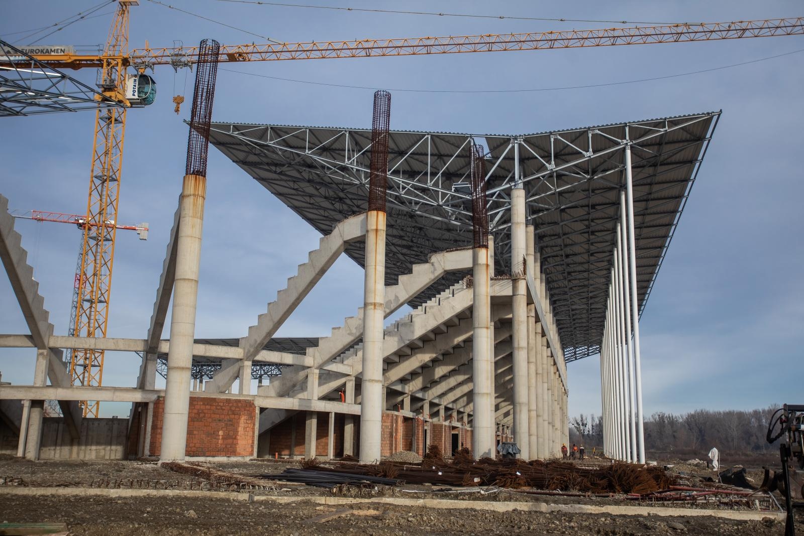 Radovi na izgradnji stadiona Pampas, siječanj 2021.