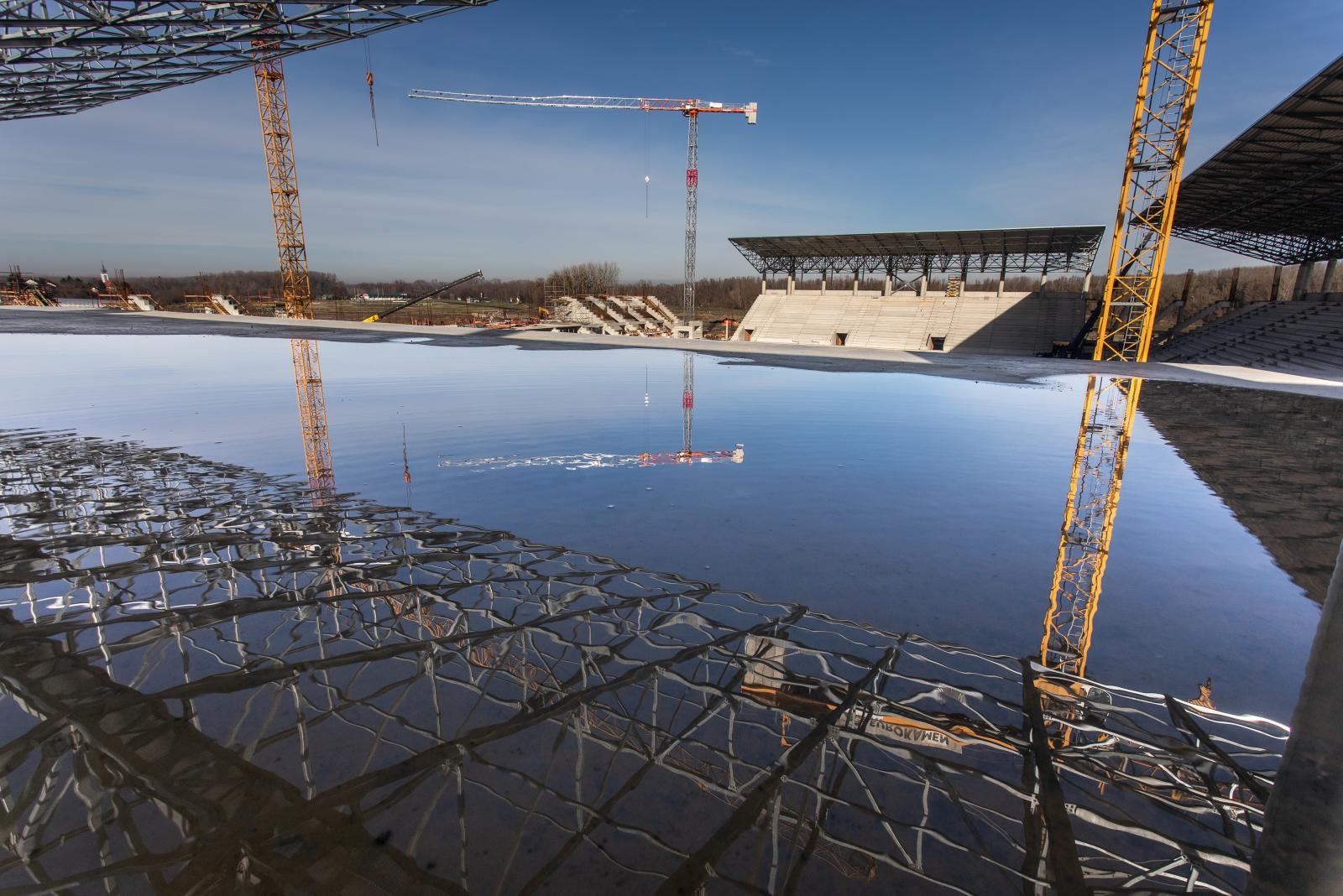 Radovi na izgradnji stadiona Pampas, siječanj 2021.