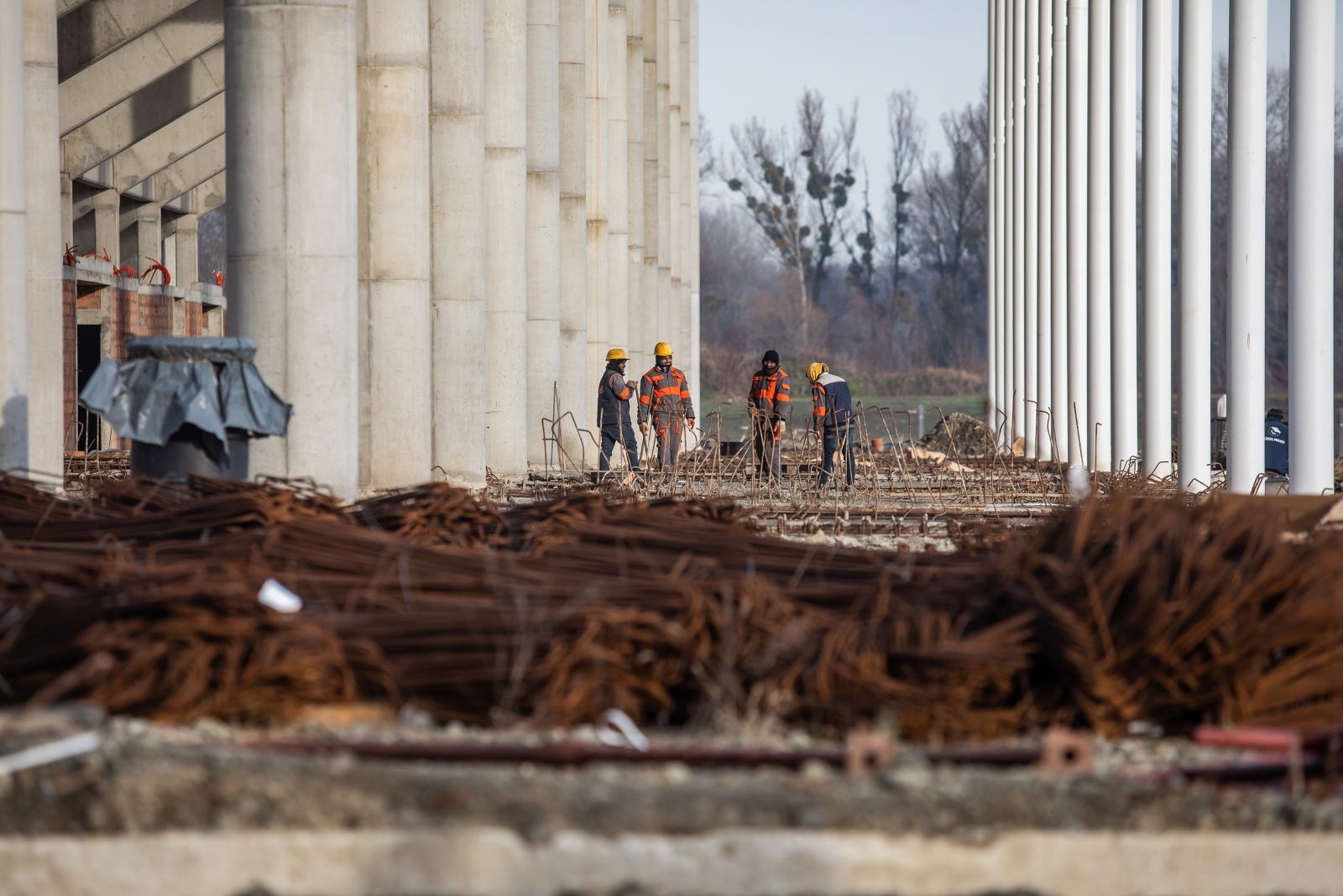 Radovi na izgradnji stadiona Pampas, siječanj 2021.