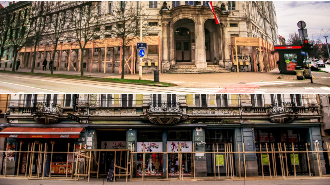 Hotel Royal i Pošta: Oronule fasade prijete prolaznicima Hotel Royal i Pošta: Oronule fasade prijete prolaznicima