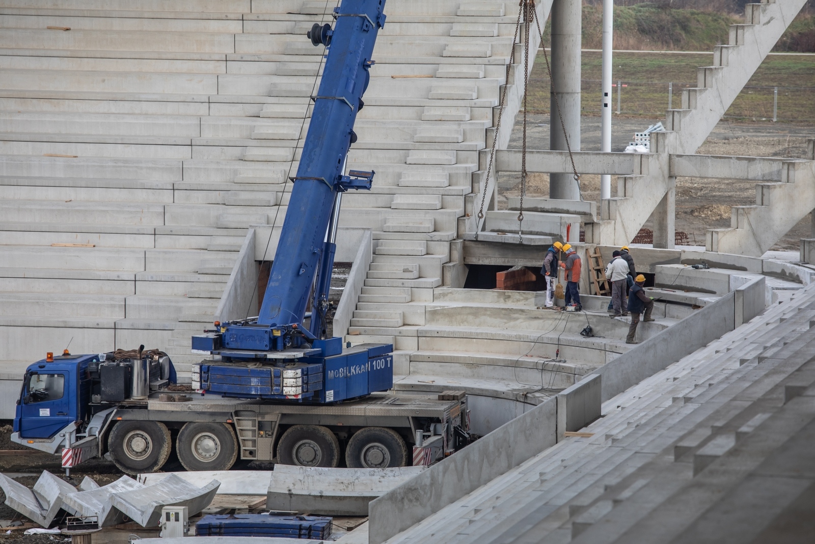 Radovi na izgradnji stadiona Pampas, siječanj 2021.