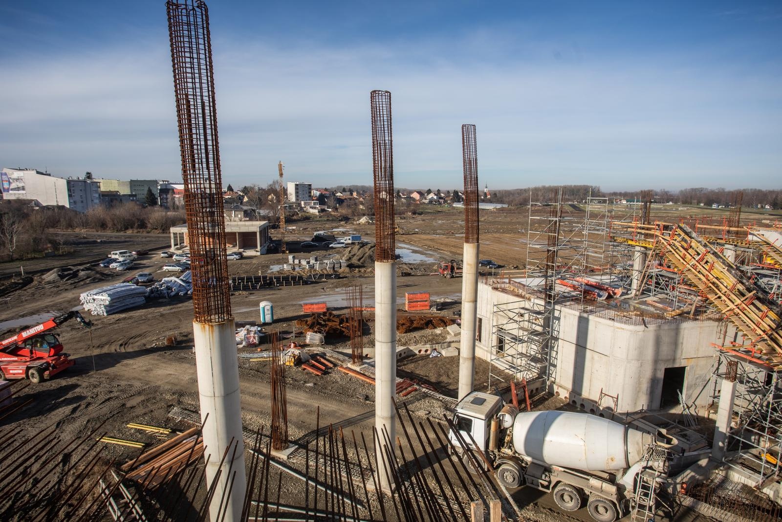 Radovi na izgradnji stadiona Pampas, siječanj 2021.