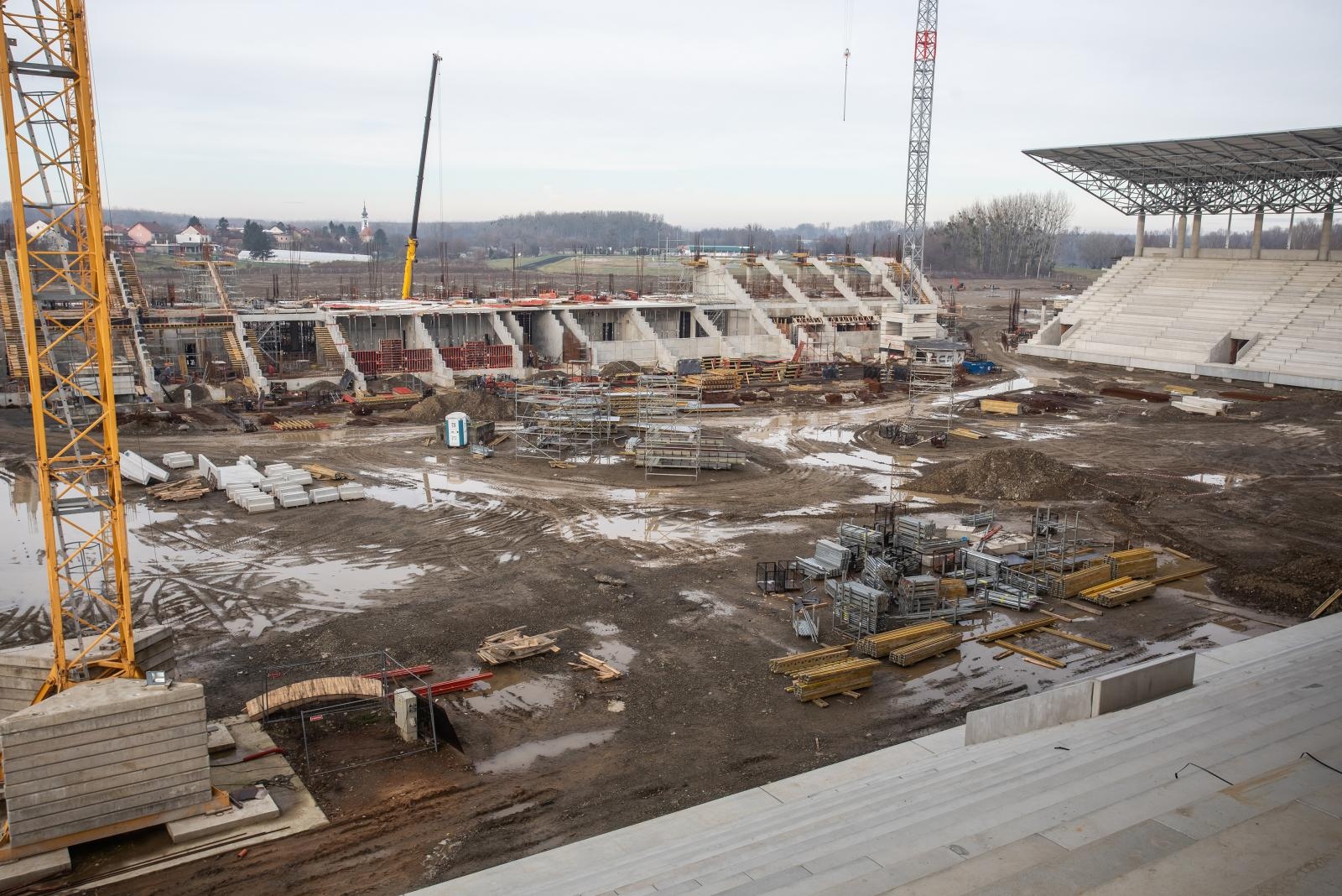 Radovi na izgradnji stadiona Pampas, siječanj 2021.