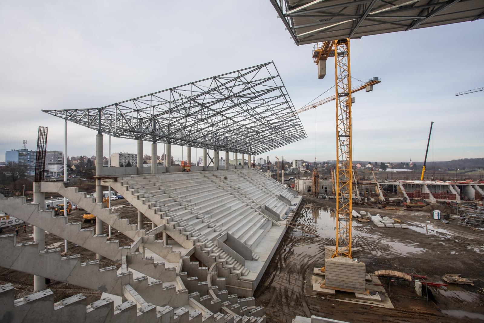 Radovi na izgradnji stadiona Pampas, siječanj 2021.