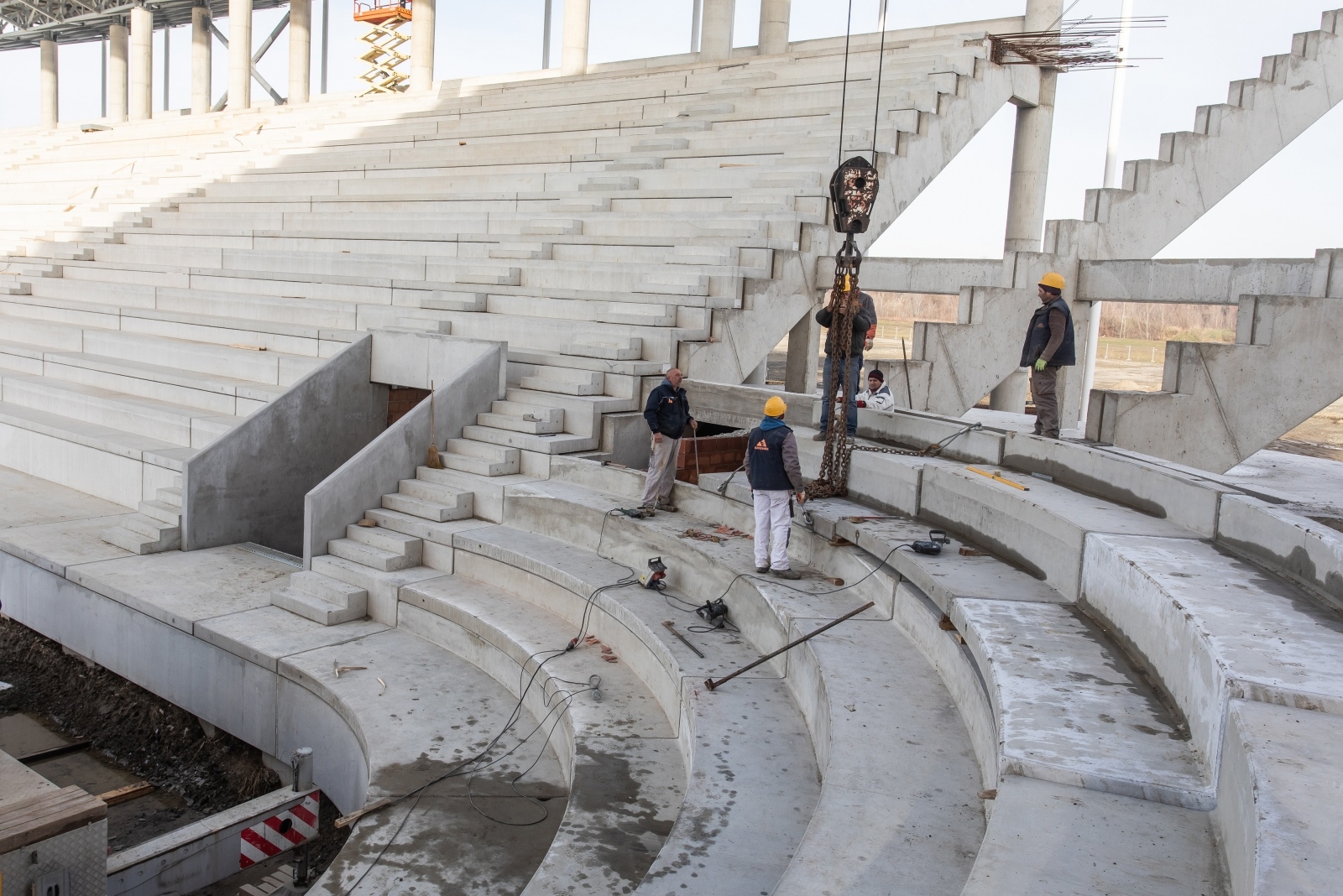 Radovi na izgradnji stadiona Pampas, siječanj 2021.