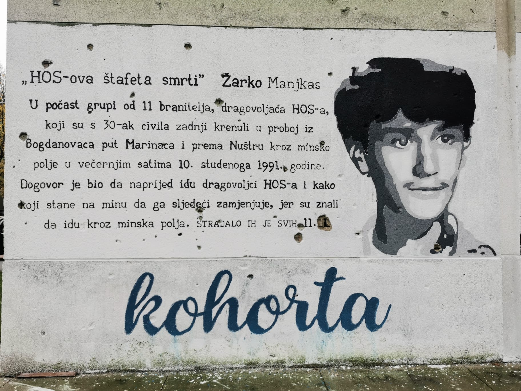 Mural posvećen “HOS-ovoj štafeti smrti” Mural posvećen “HOS-ovoj štafeti smrti”