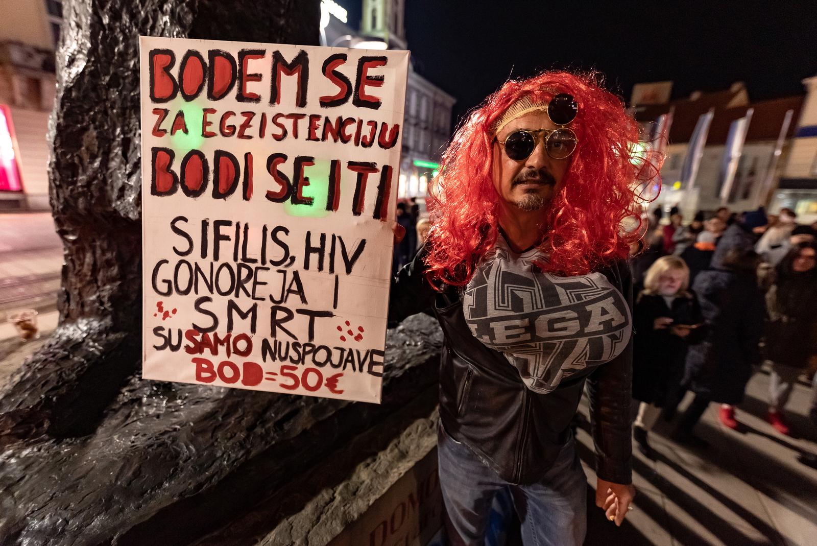 Prosvjed protiv korona mjera u Osijeku