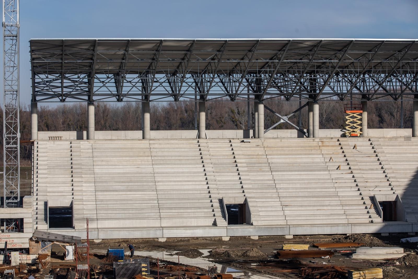 Radovi na izgradnji stadiona Pampas, siječanj 2021.