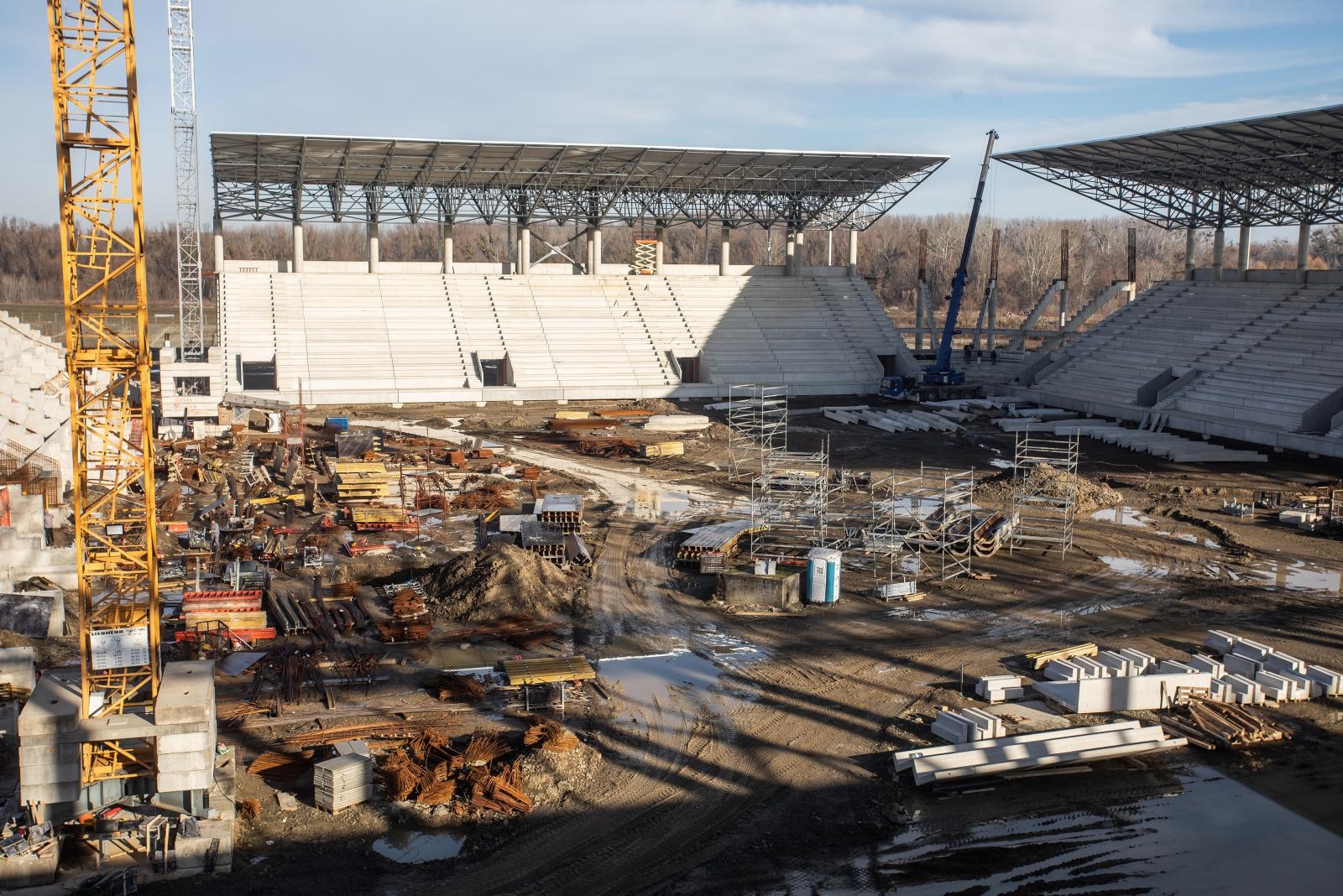 Radovi na izgradnji stadiona Pampas, siječanj 2021.