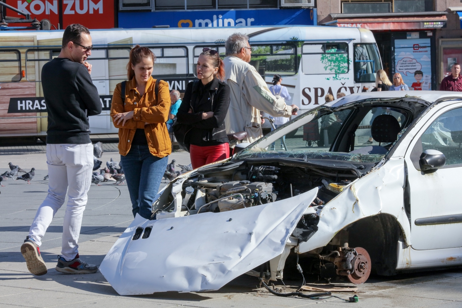 18.10.2019. Karambol na trgu u Osijeku