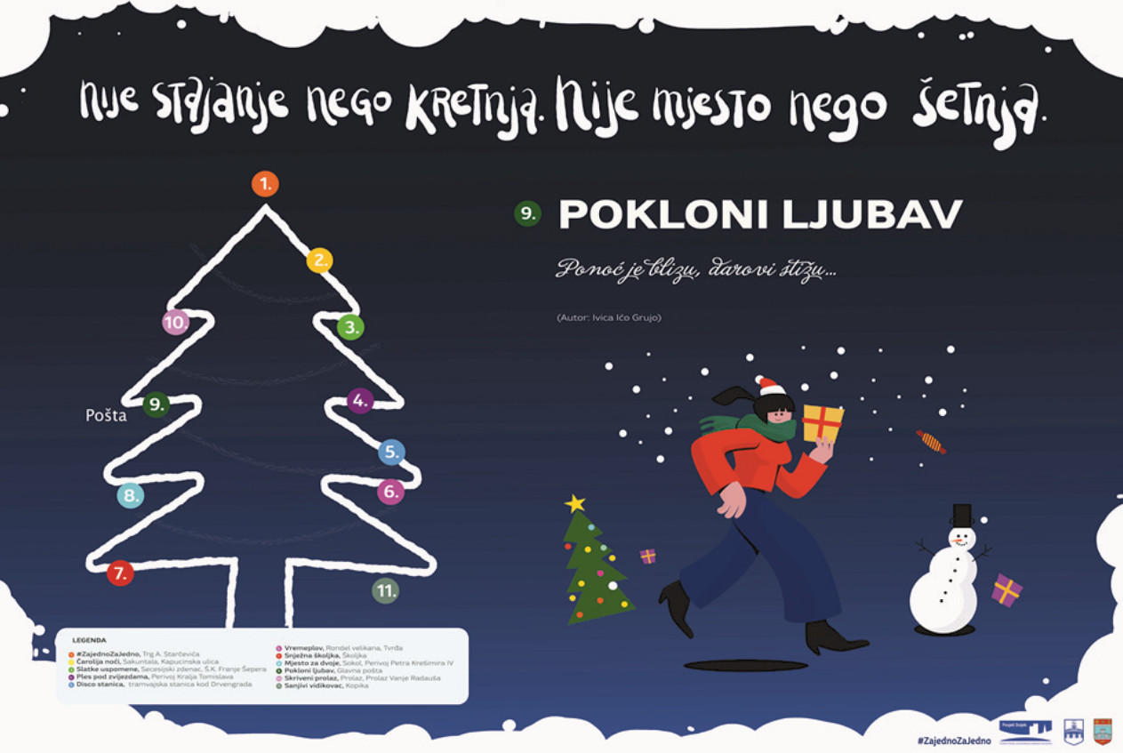 Glavna pošta – Pokloni ljubav Ponoć je blizu, darovi stižu… (Autor: Ivica Ićo Grujo) Glavna pošta – Pokloni ljubav Ponoć je blizu, darovi stižu… (Autor: Ivica Ićo Grujo)