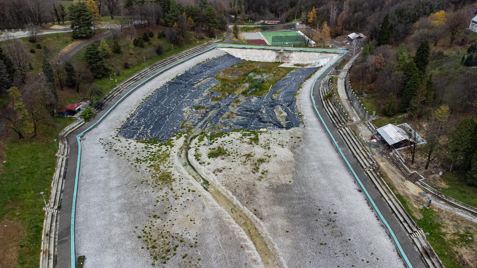 Radovi an uređenju orahovačkog Jezera, prosinac 2022.