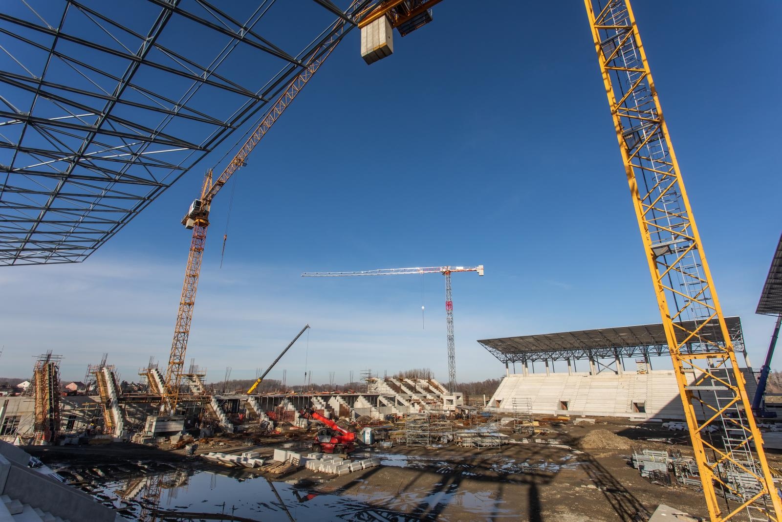 Radovi na izgradnji stadiona Pampas, siječanj 2021.