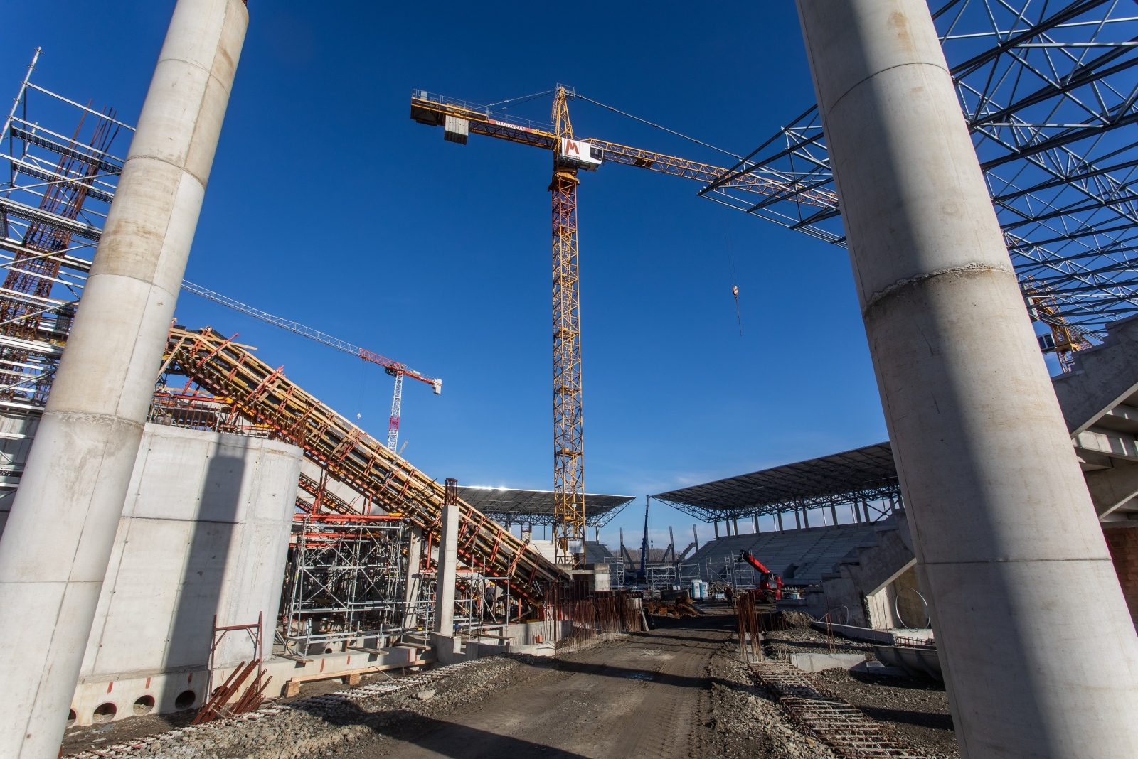 Radovi na izgradnji stadiona Pampas, siječanj 2021.
