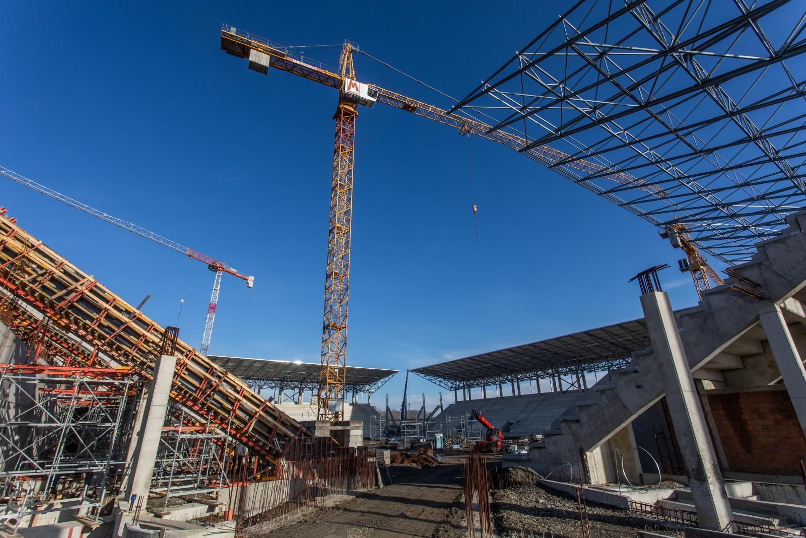Radovi na izgradnji stadiona Pampas, siječanj 2021.