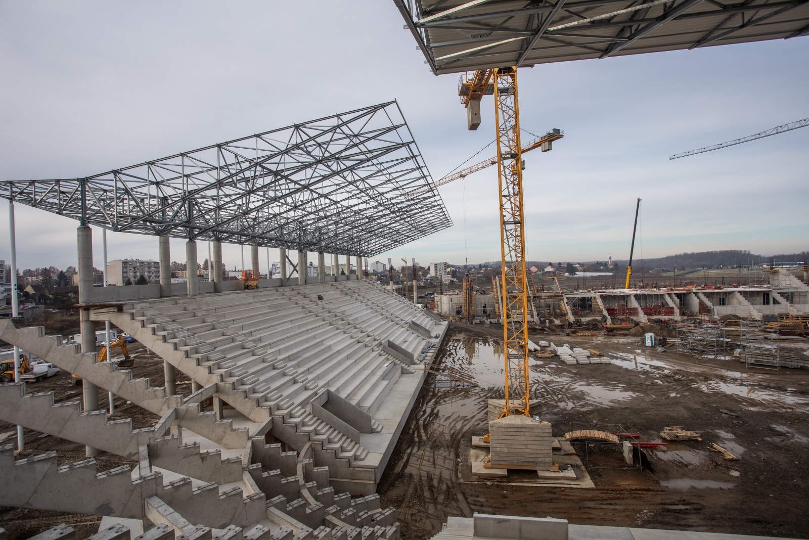 Radovi na izgradnji stadiona Pampas, siječanj 2021.