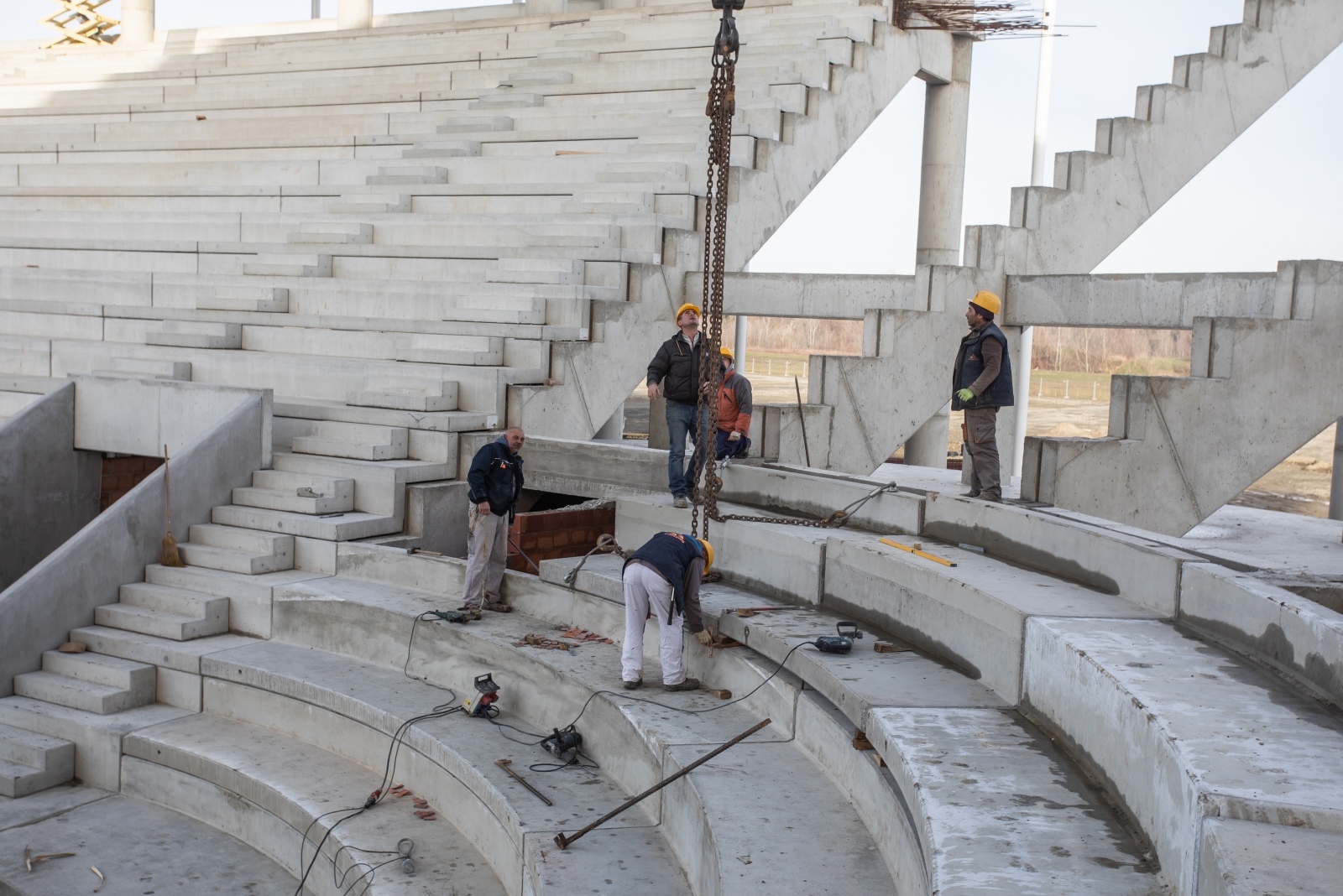 Radovi na izgradnji stadiona Pampas, siječanj 2021.