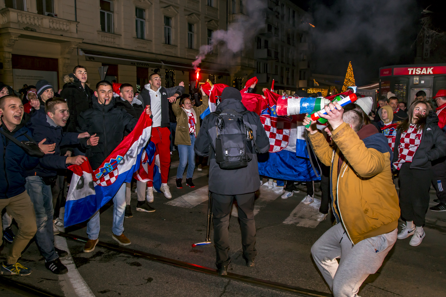 Slavlje nakon pobjede Hrvatske