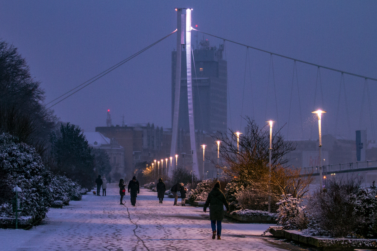 Prvi snijeg zabijelio Osijek Prvi snijeg zabijelio Osijek