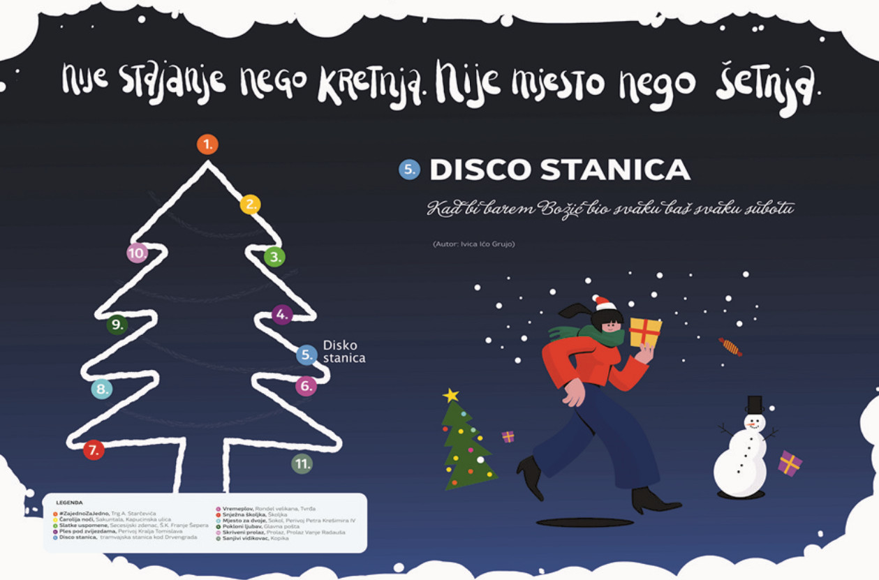 Tramvajska stanica kod Drvengrada – Disco stanica Kad bi barem Božić bio svaku baš svaku subotu! (Autor: Ivica Ićo Grujo) Tramvajska stanica kod Drvengrada – Disco stanica Kad bi barem Božić bio svaku baš svaku subotu! (Autor: Ivica Ićo Grujo)