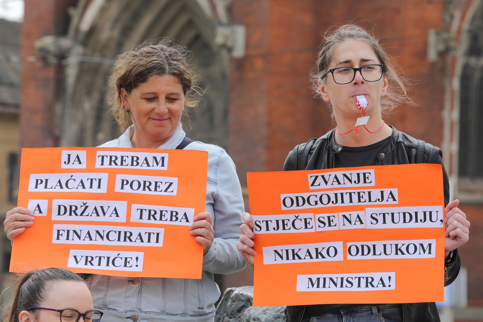 Prosvjed odgojitelja u vrtićima