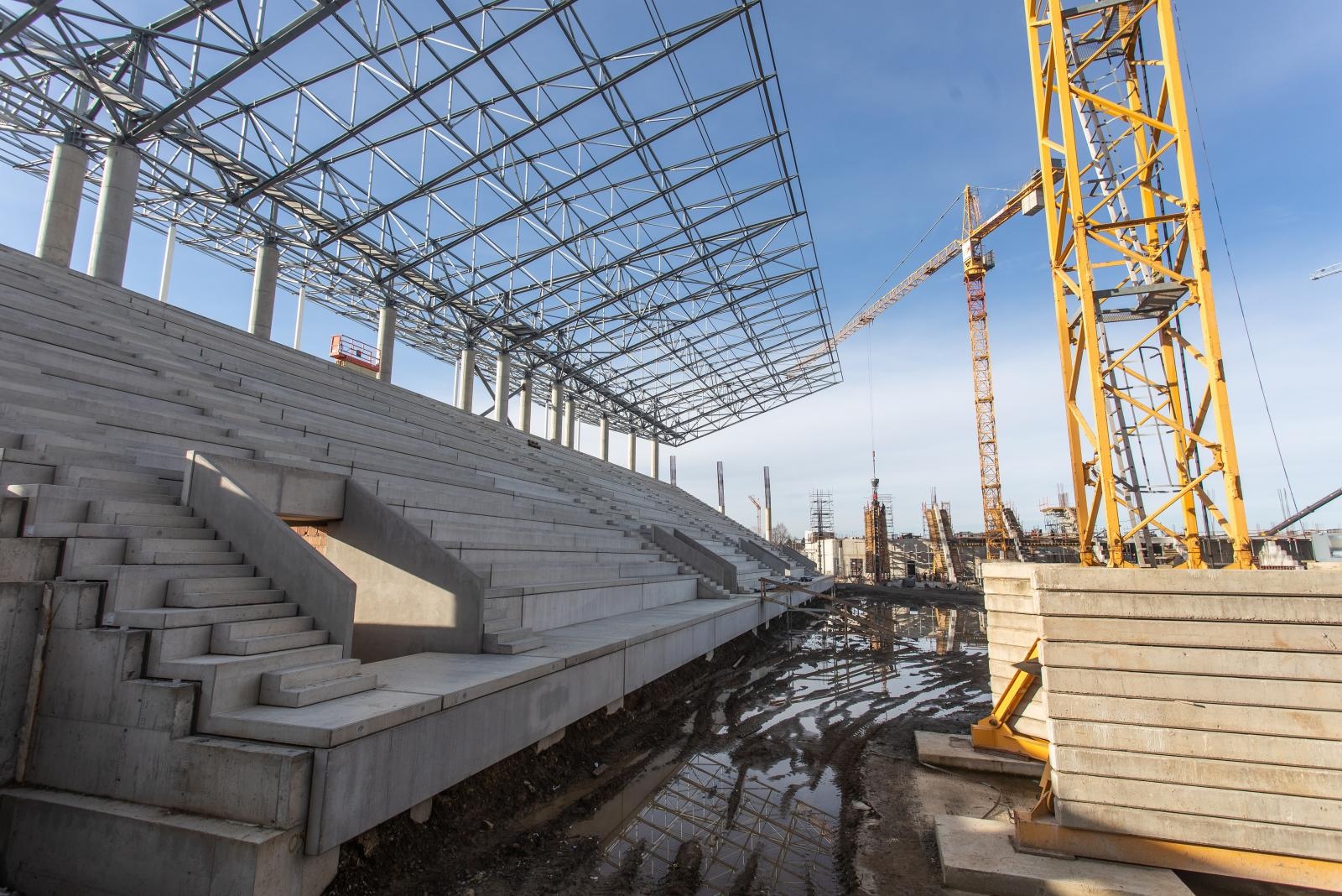 Radovi na izgradnji stadiona Pampas, siječanj 2021.