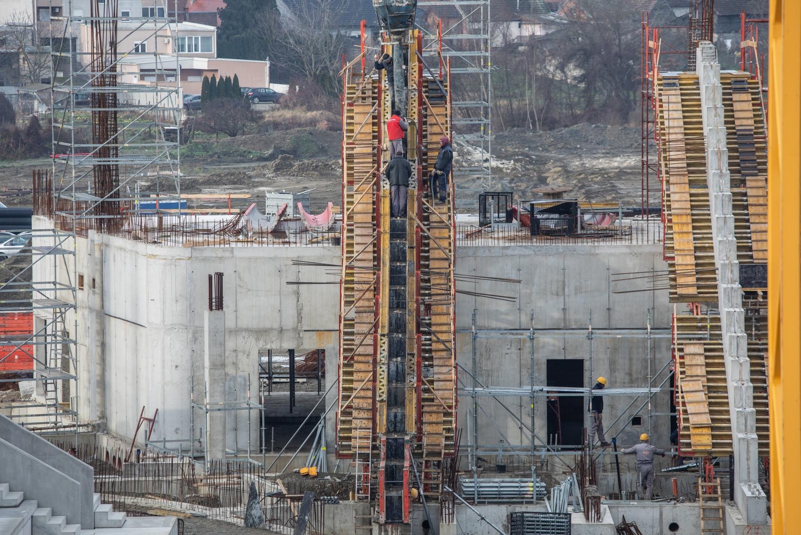 Radovi na izgradnji stadiona Pampas, siječanj 2021.
