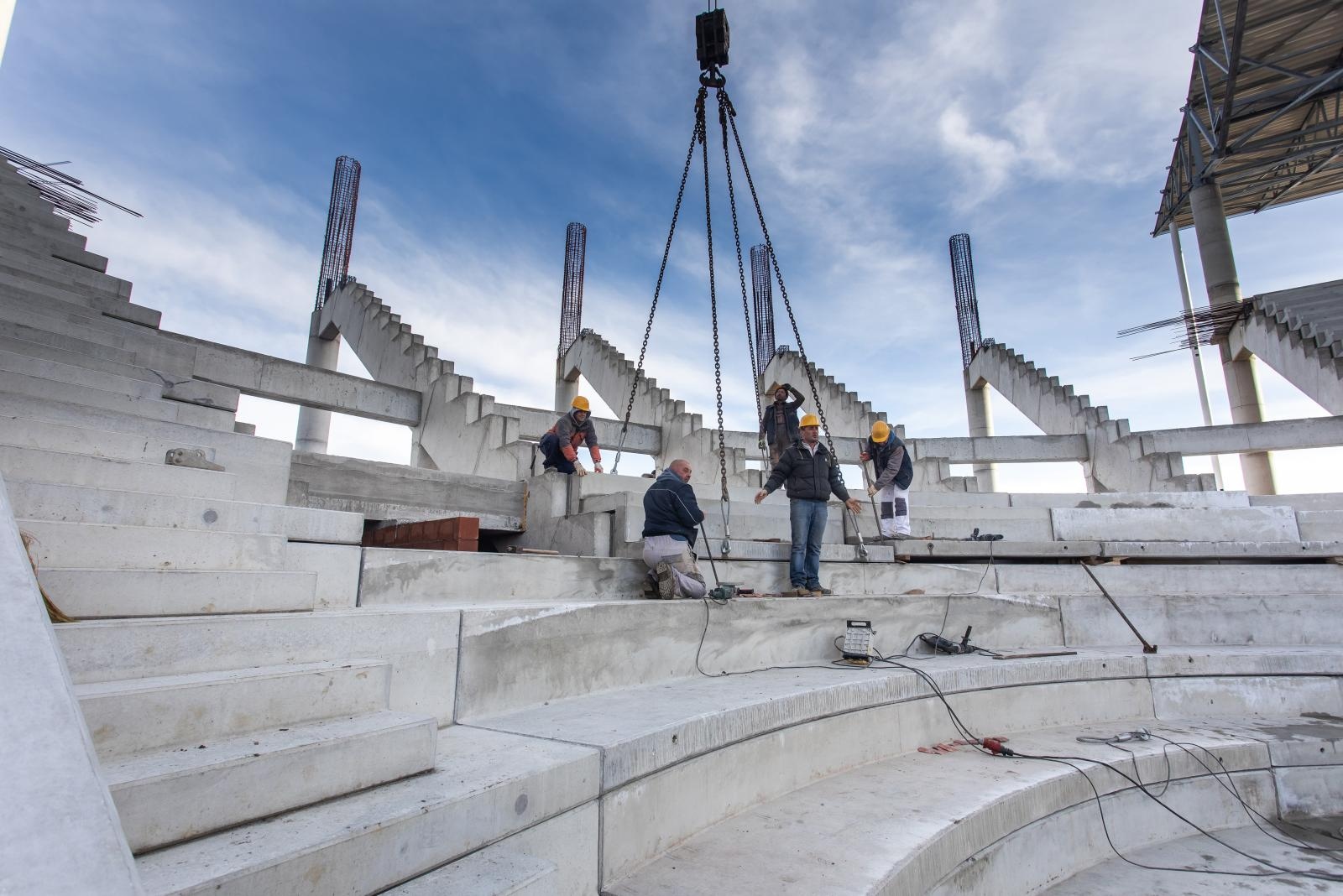 Radovi na izgradnji stadiona Pampas, siječanj 2021.