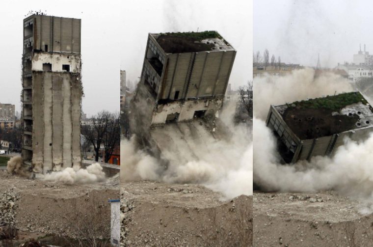 Rušenje silosa u Osijeku 2007.