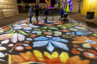 Osijek : U sklopu HeadOnEast festivala osvjetljena pročelja osječke Tvrđe.