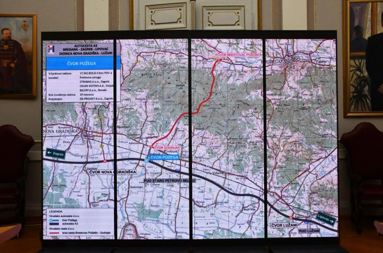 Požega: ​Ministar Butković na potpisivanj​u ugovora s izvo​đačem radova izgradnje ​čvora Po​žega na autocesti A3