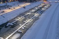 pogled iz zraka nad osijek pod snijegom