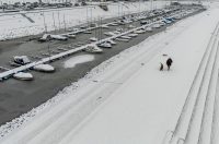 pogled iz zraka nad osijek pod snijegom