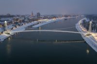 pogled iz zraka nad osijek pod snijegom