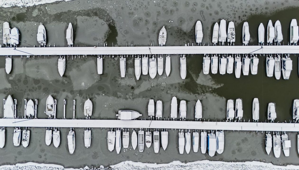 pogled iz zraka nad osijek pod snijegom