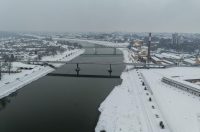 pogled iz zraka nad osijek pod snijegom