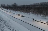 pogled iz zraka nad osijek pod snijegom