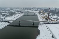 pogled iz zraka nad osijek pod snijegom