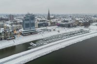 pogled iz zraka nad osijek pod snijegom