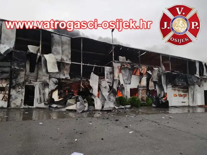 Požar skladišta u Osijeku