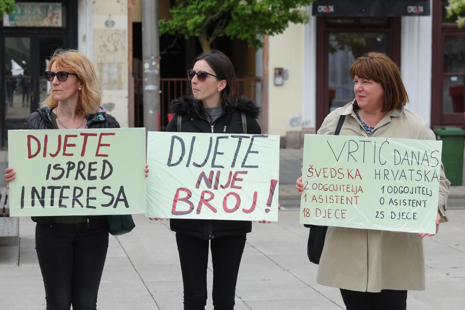 Prosvjed odgojitelja u vrtićima