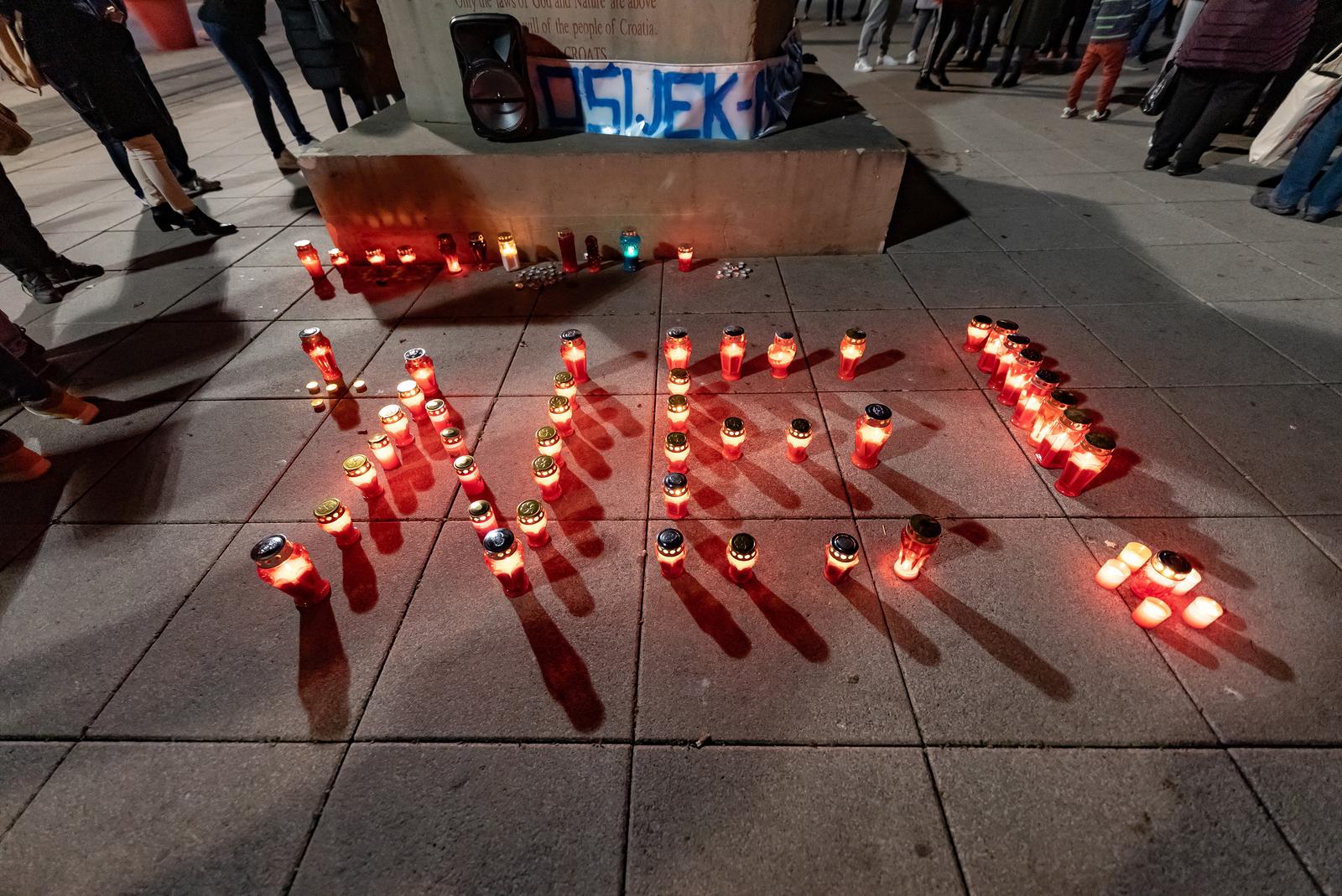 Prosvjed protiv korona mjera u Osijeku