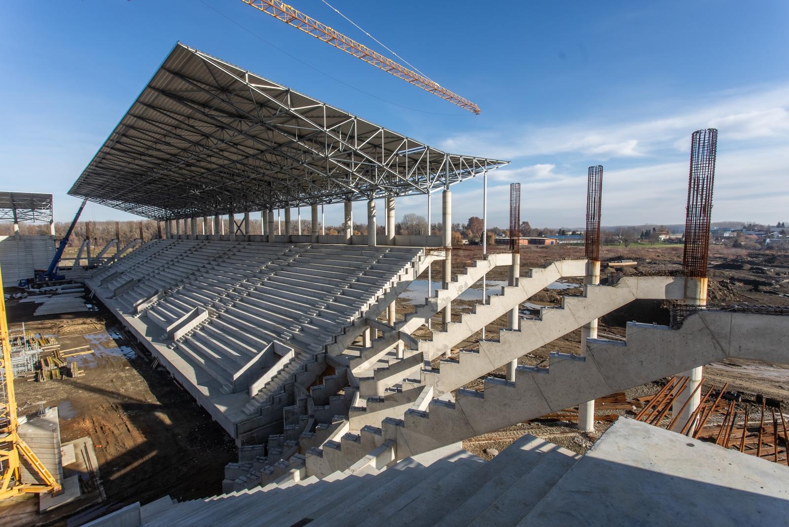 Radovi na izgradnji stadiona Pampas, siječanj 2021.
