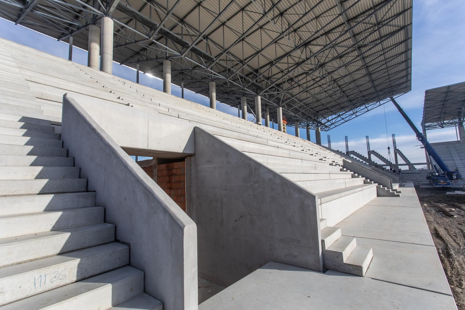 Radovi na izgradnji stadiona Pampas, siječanj 2021.
