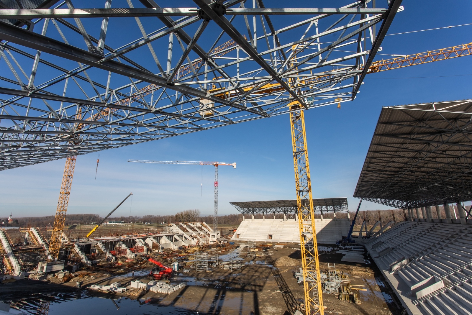 Radovi na izgradnji stadiona Pampas, siječanj 2021.