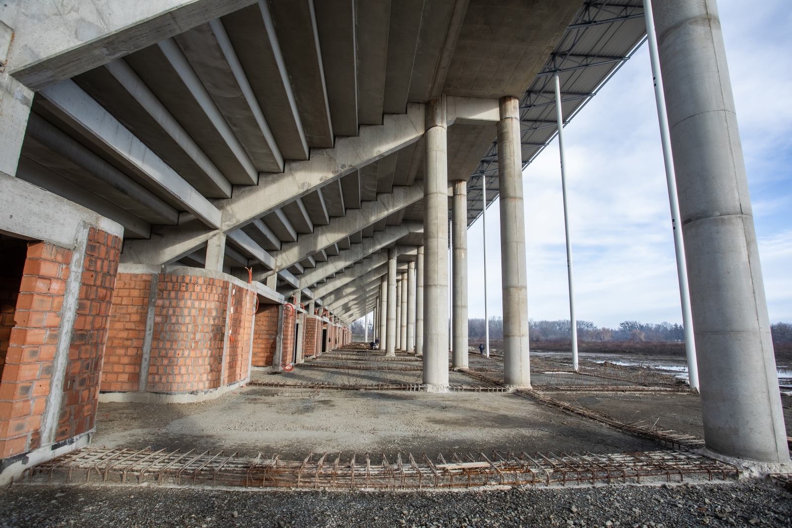 Radovi na izgradnji stadiona Pampas, siječanj 2021.